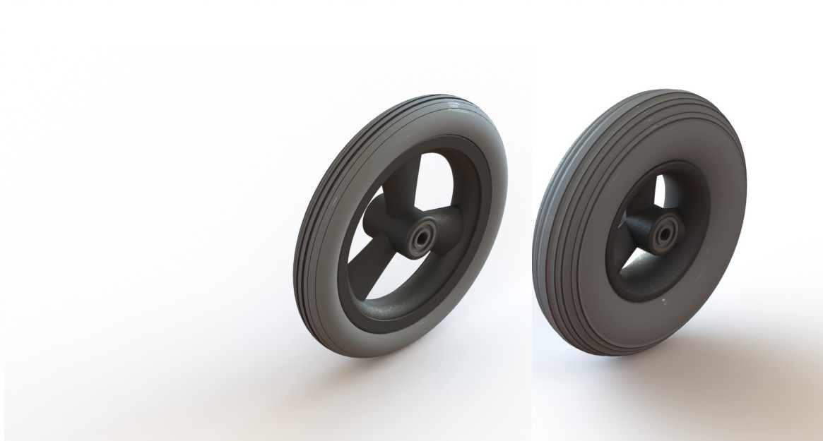 Wiel 200 x 50 (8") PU band, naaflengte 60mm - Afbeelding 6